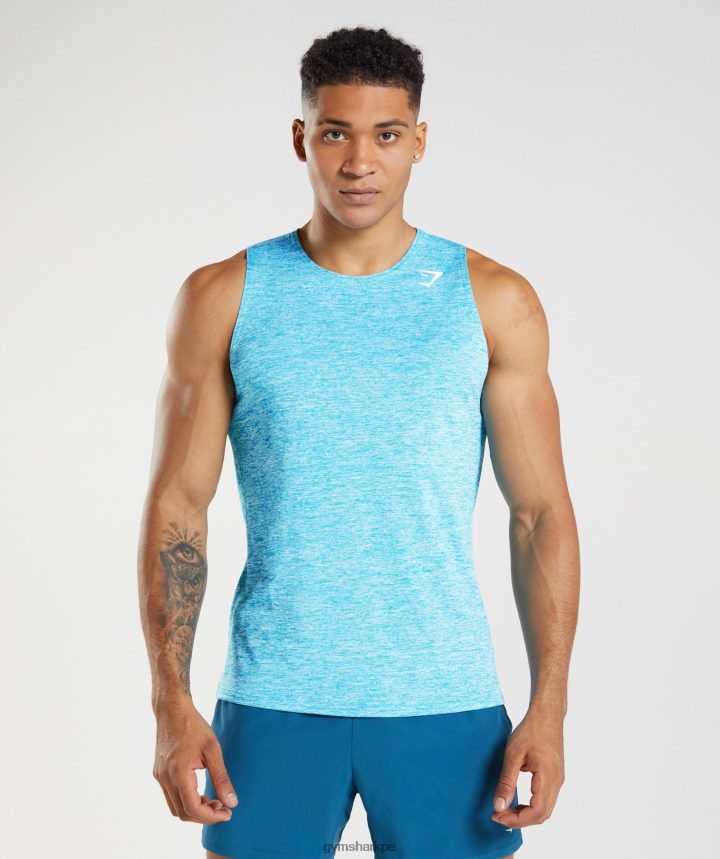 Gymsharktanque de llegada delgado de marga hombres tiburón azul/blanco jaspeado PFTJ2N940 ropa