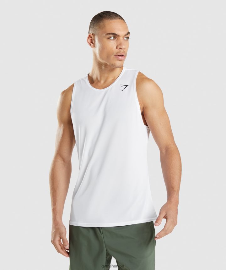 Gymsharktanque de llegada hombres blanco PFTJ2N897 ropa