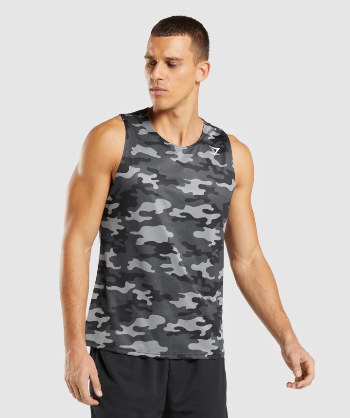Gymsharktanque de llegada hombres impresión gris PFTJ2N902 ropa