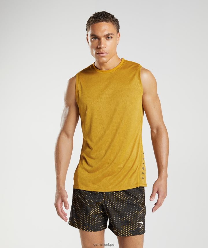 Gymsharktanque deportivo hombres amarillo cúrcuma/negro jaspeado PFTJ2N913 ropa