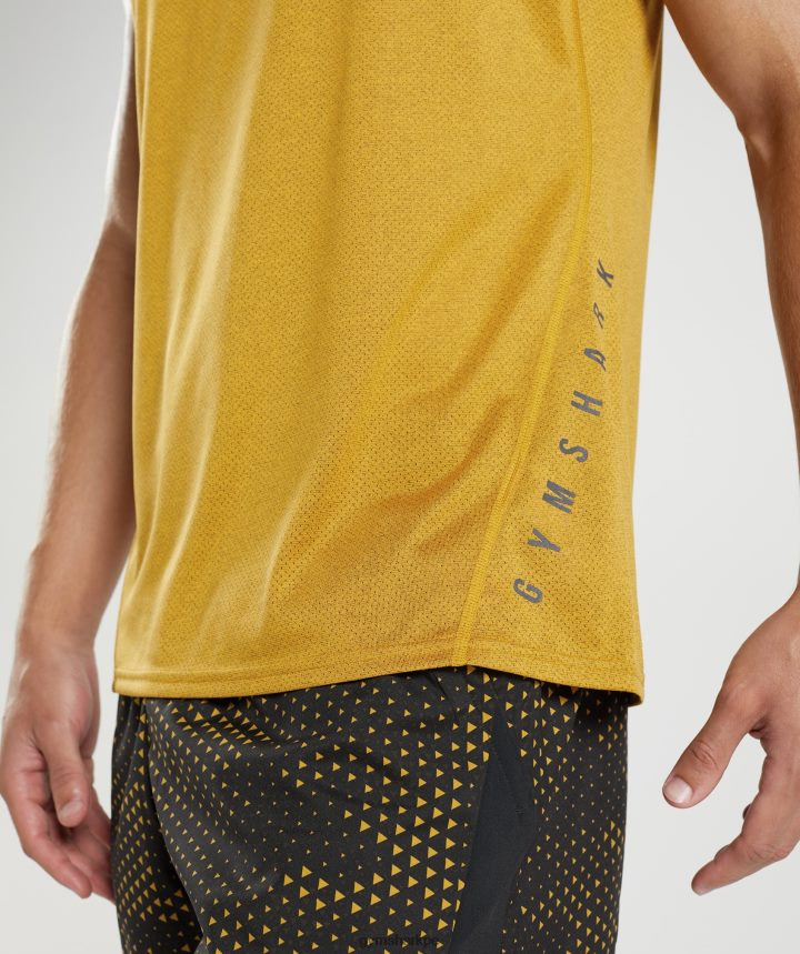 Gymsharktanque deportivo hombres amarillo cúrcuma/negro jaspeado PFTJ2N913 ropa