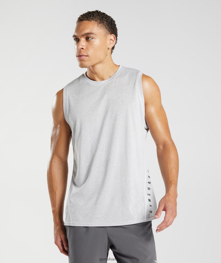Gymsharktanque deportivo hombres blanco/gris humo jaspeado PFTJ2N933 ropa