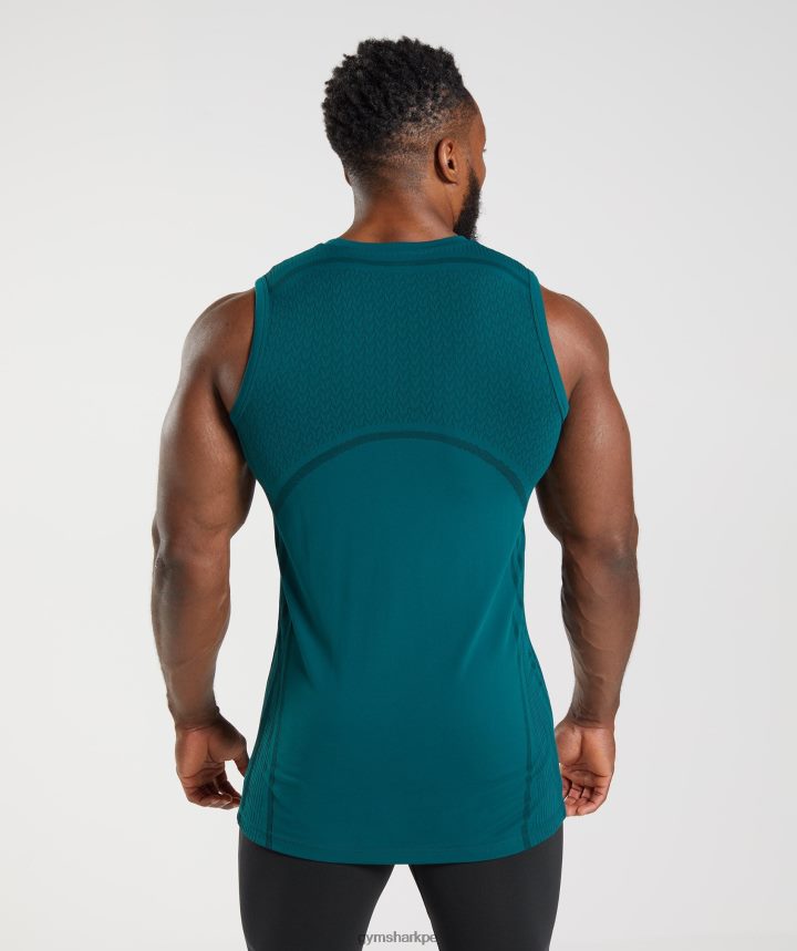 Gymsharktanque sin costura 315 hombres verde azulado de invierno/negro PFTJ2N926 ropa