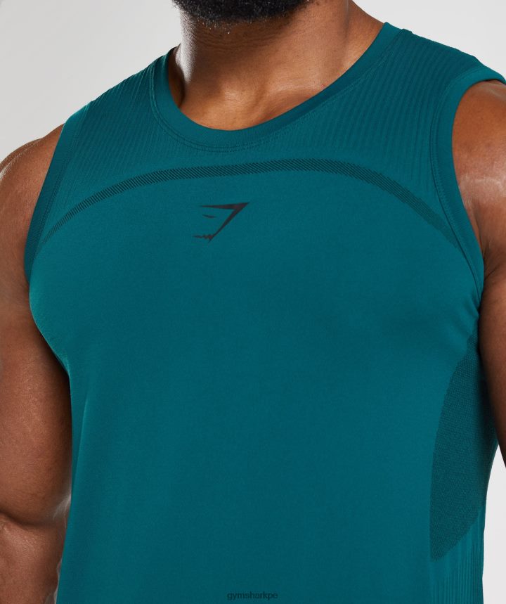 Gymsharktanque sin costura 315 hombres verde azulado de invierno/negro PFTJ2N926 ropa