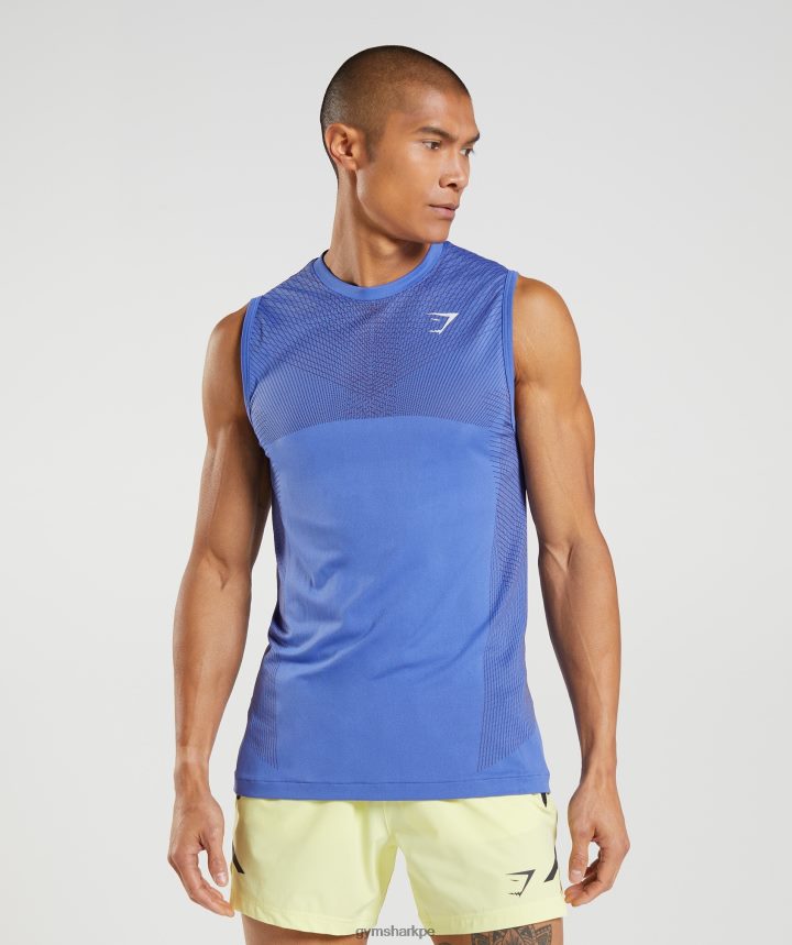 Gymsharktanque sin costuras de ápice hombres azul cancha/gris ónix PFTJ2N914 ropa