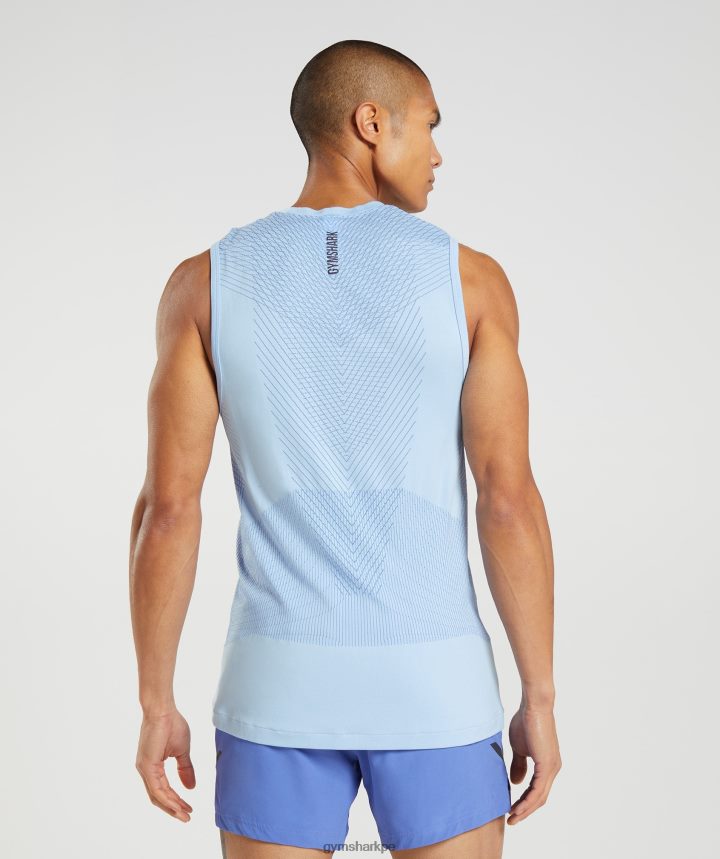 Gymsharktanque sin costuras de ápice hombres azul lino/azul cancha PFTJ2N938 ropa