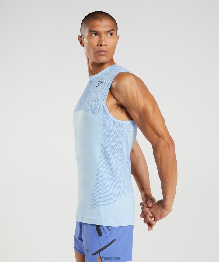 Gymsharktanque sin costuras de ápice hombres azul lino/azul cancha PFTJ2N938 ropa