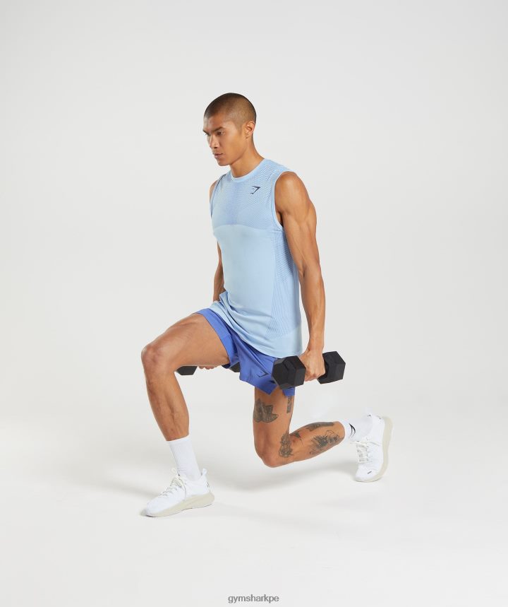 Gymsharktanque sin costuras de ápice hombres azul lino/azul cancha PFTJ2N938 ropa