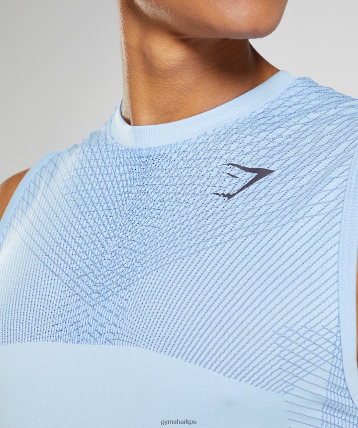 Gymsharktanque sin costuras de ápice hombres azul lino/azul cancha PFTJ2N938 ropa