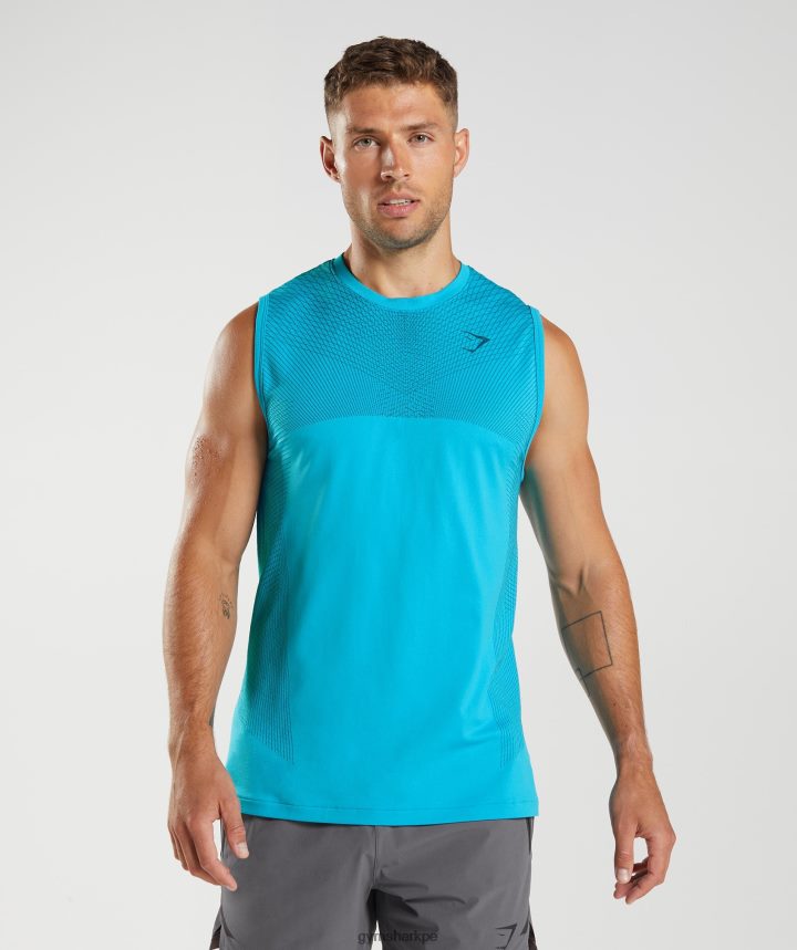 Gymsharktanque sin costuras de ápice hombres azul tiburón/azul atlántico PFTJ2N951 ropa