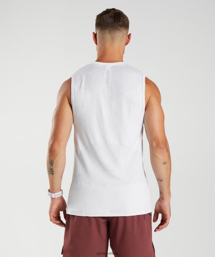 Gymsharktanque sin costuras de ápice hombres blanco/gris claro PFTJ2N899 ropa
