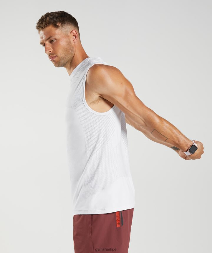 Gymsharktanque sin costuras de ápice hombres blanco/gris claro PFTJ2N899 ropa