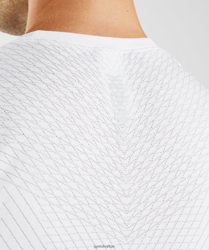 Gymsharktanque sin costuras de ápice hombres blanco/gris claro PFTJ2N899 ropa