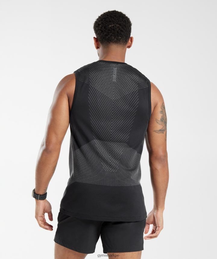 Gymsharktanque sin costuras de ápice hombres negro/gris silueta PFTJ2N917 ropa