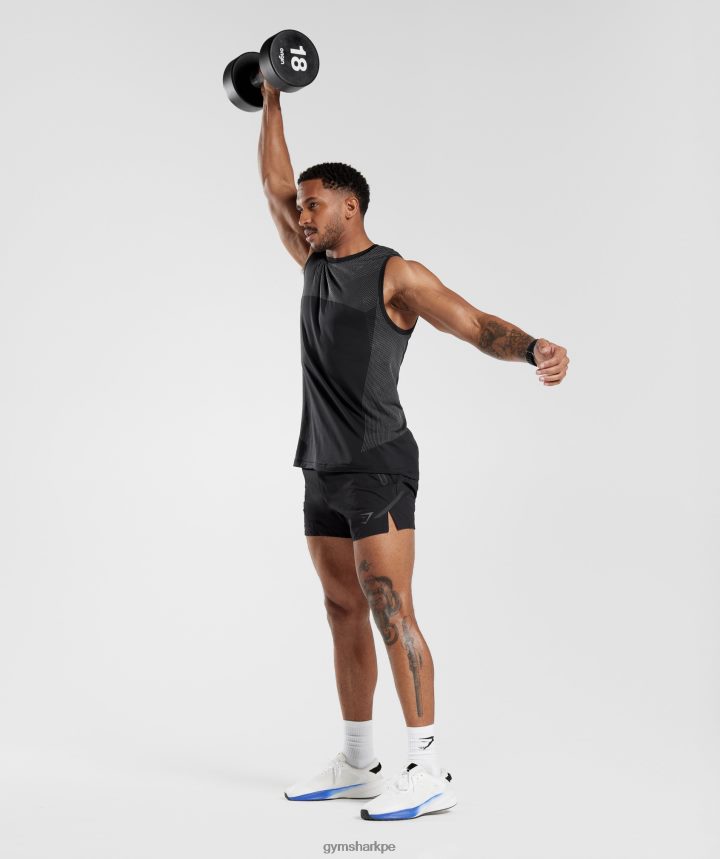 Gymsharktanque sin costuras de ápice hombres negro/gris silueta PFTJ2N917 ropa