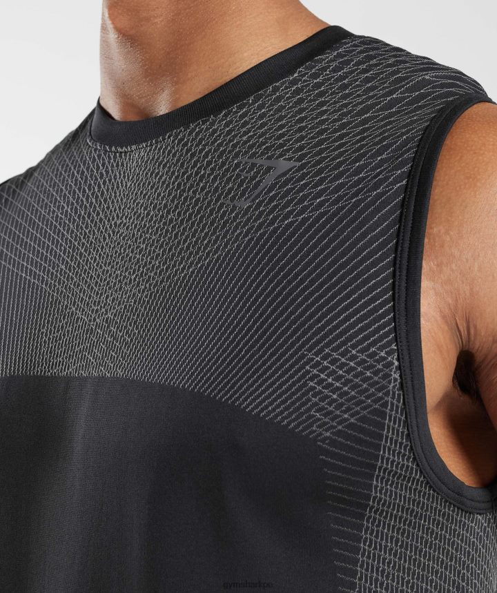 Gymsharktanque sin costuras de ápice hombres negro/gris silueta PFTJ2N917 ropa