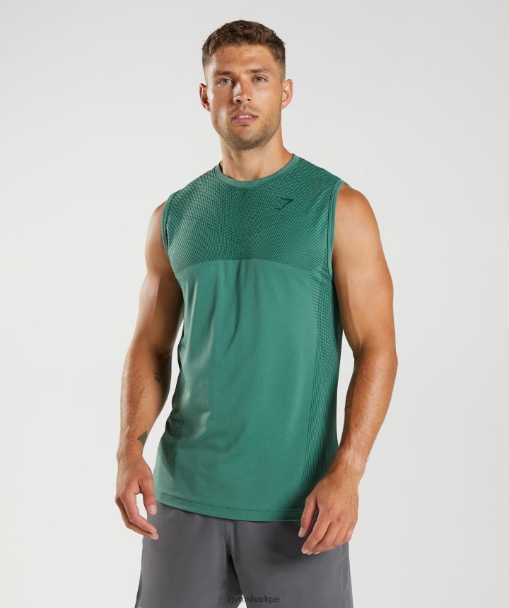 Gymsharktanque sin costuras de ápice hombres verde hoya/verde bosque PFTJ2N910 ropa