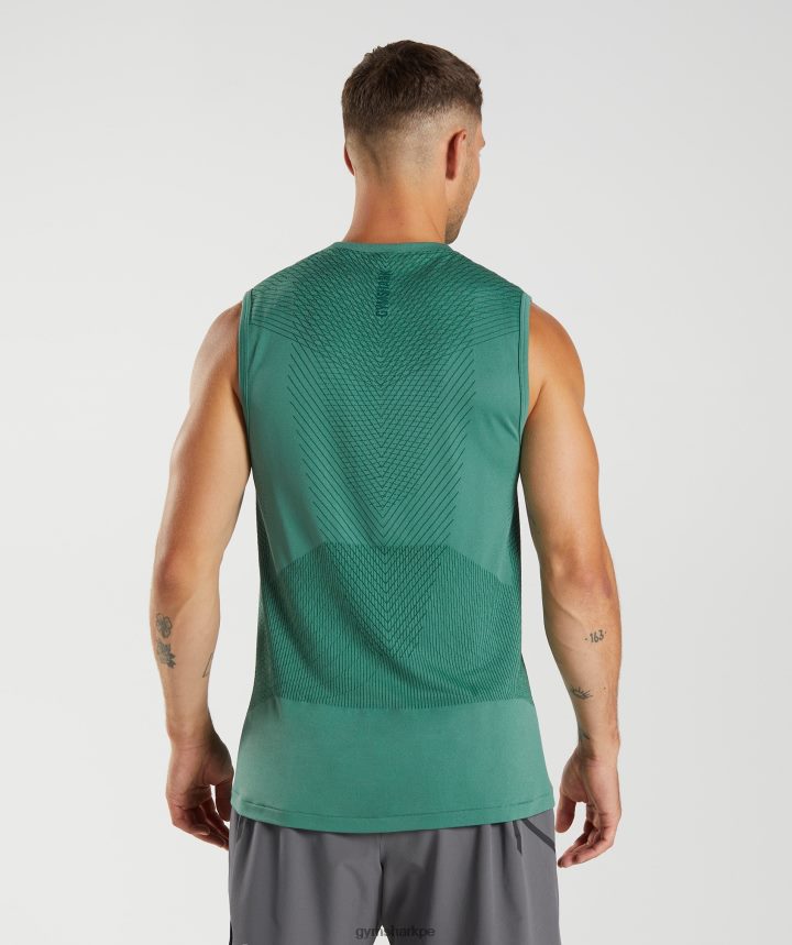 Gymsharktanque sin costuras de ápice hombres verde hoya/verde bosque PFTJ2N910 ropa