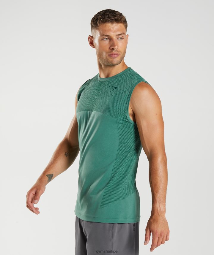 Gymsharktanque sin costuras de ápice hombres verde hoya/verde bosque PFTJ2N910 ropa