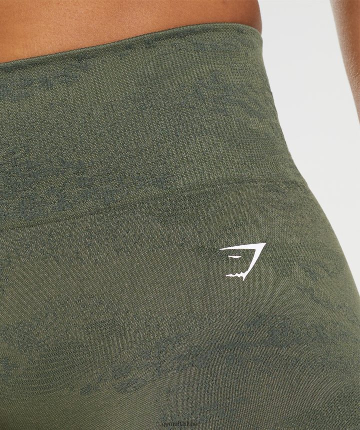 GymsharkAdapt shorts camuflados sin costuras mujer musgo de oliva/corazón de oliva PFTJ2N14 ropa