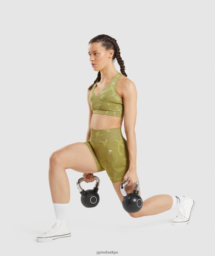 GymsharkAdapt shorts camuflados sin costuras mujer sabana | grifo verde PFTJ2N78 ropa