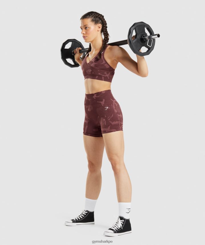 GymsharkAdapt shorts camuflados sin costuras mujer sabana | marrón cereza PFTJ2N91 ropa