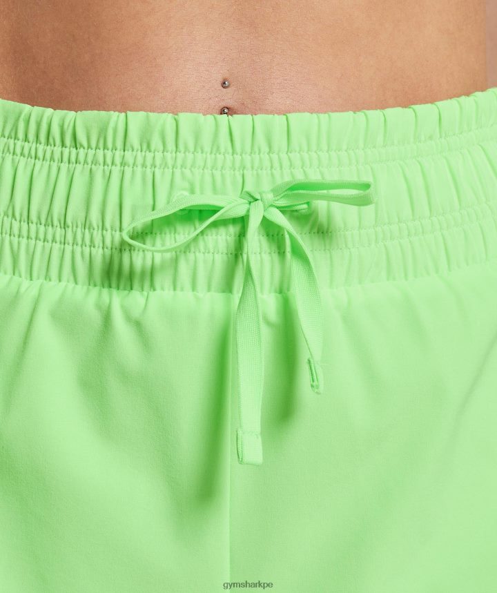 Gymsharkcorrer 2 en 1 pantalones cortos mujer verde iris/verde oliva claro PFTJ2N52 ropa