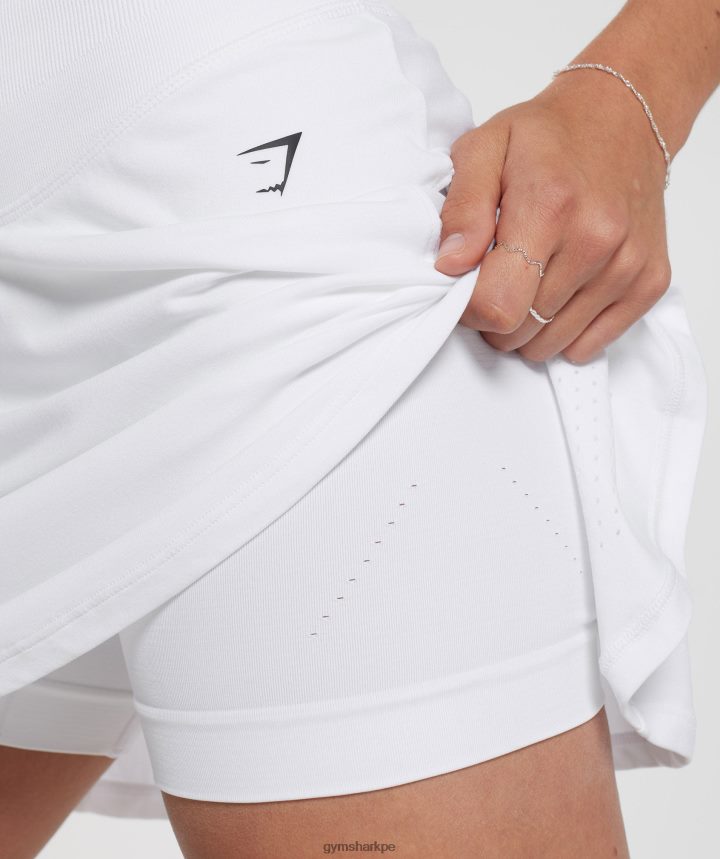 Gymsharkfalda pantalón sudor sin costuras mujer blanco PFTJ2N61 ropa