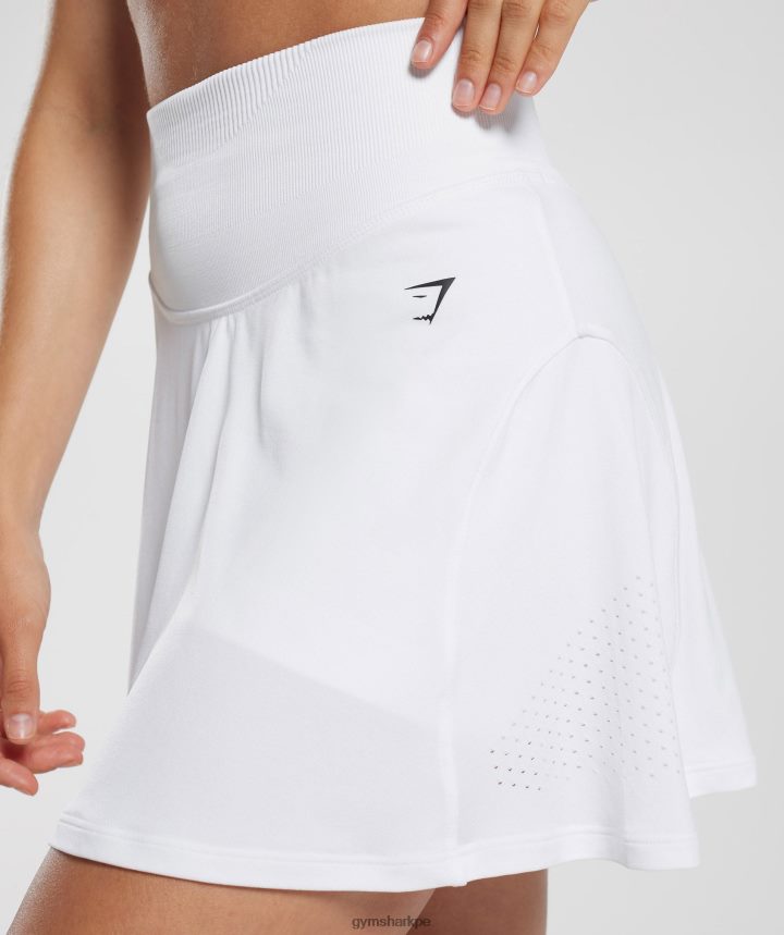 Gymsharkfalda pantalón sudor sin costuras mujer blanco PFTJ2N61 ropa