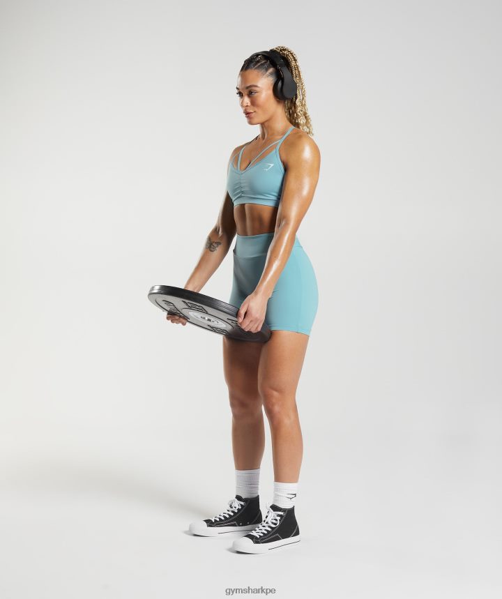 Gymsharkpantalones cortos ajustados originales gs power mujer iceberg azul PFTJ2N19 ropa