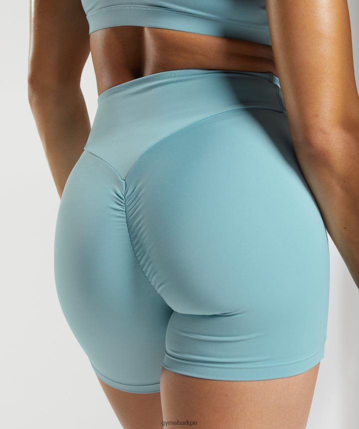 Gymsharkpantalones cortos ajustados originales gs power mujer iceberg azul PFTJ2N19 ropa