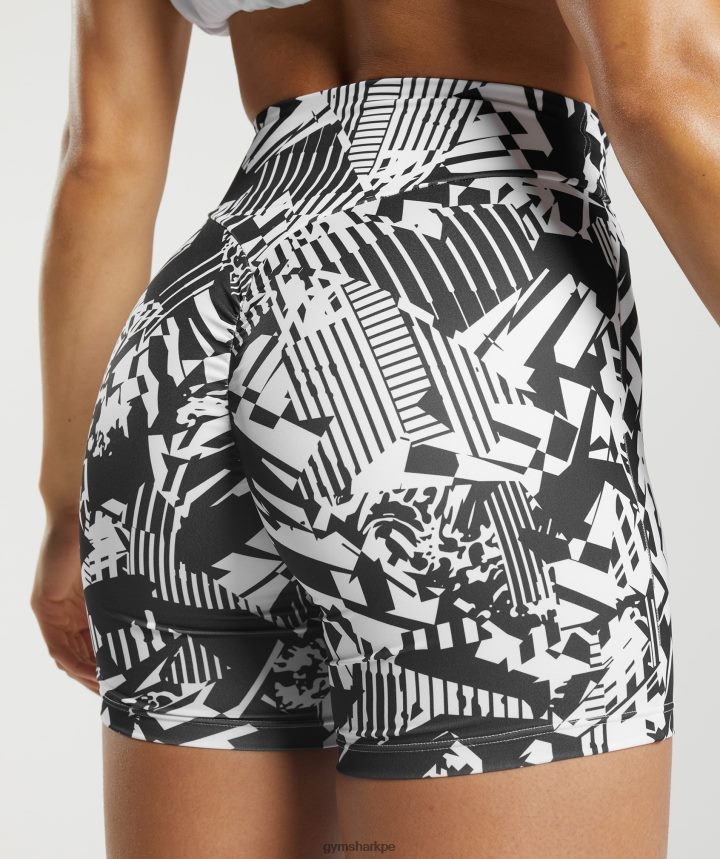 Gymsharkpantalones cortos ajustados originales gs power mujer impresión en negro PFTJ2N92 ropa