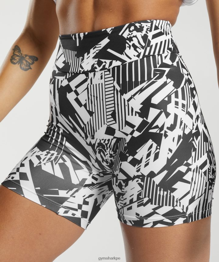 Gymsharkpantalones cortos ajustados originales gs power mujer impresión en negro PFTJ2N92 ropa