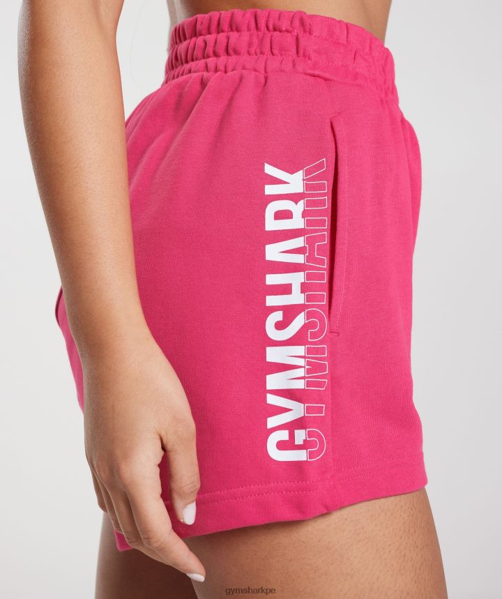 Gymsharkpantalones cortos de chándal fracción mujer fucsia brillante PFTJ2N15 ropa