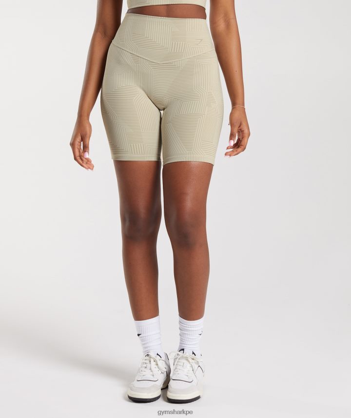 Gymsharkpantalones cortos de ciclismo elevados mujer marrón arena PFTJ2N60 ropa