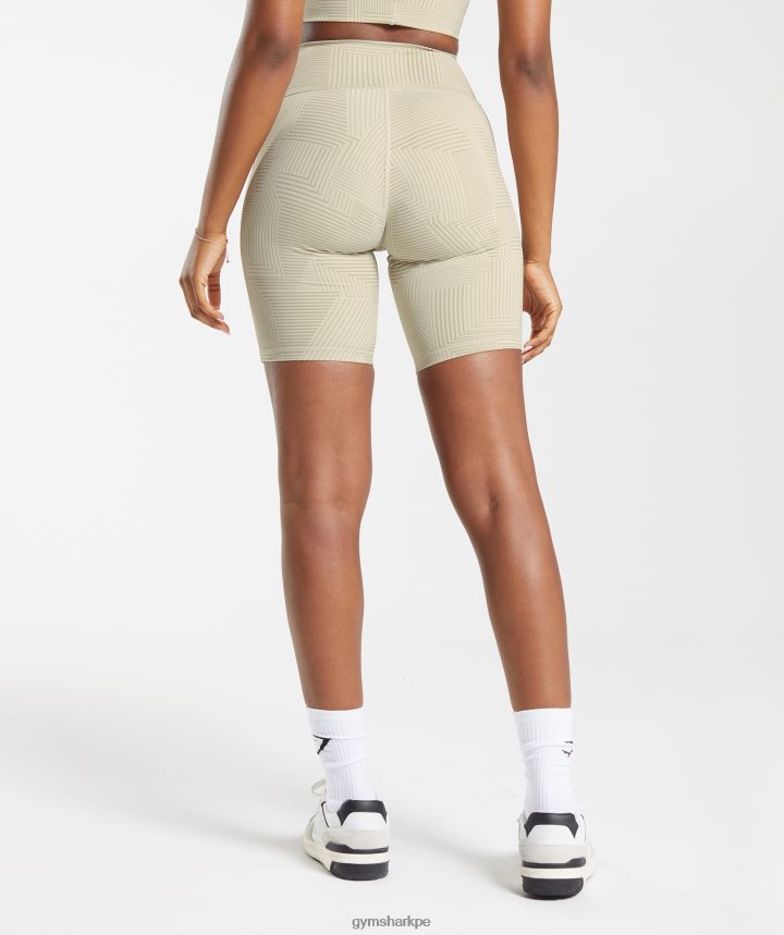Gymsharkpantalones cortos de ciclismo elevados mujer marrón arena PFTJ2N60 ropa