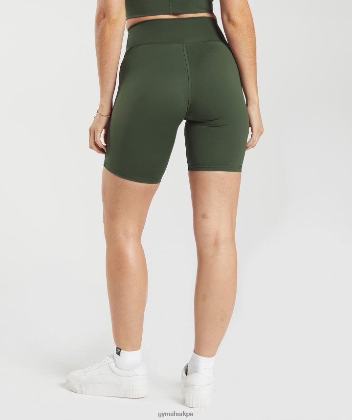 Gymsharkpantalones cortos de ciclismo elevados mujer musgo de oliva PFTJ2N72 ropa