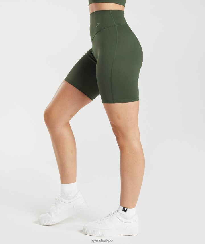 Gymsharkpantalones cortos de ciclismo elevados mujer musgo de oliva PFTJ2N72 ropa