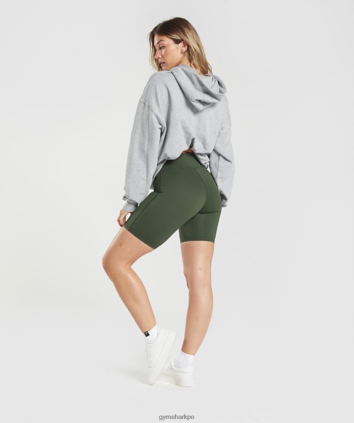 Gymsharkpantalones cortos de ciclismo elevados mujer musgo de oliva PFTJ2N72 ropa