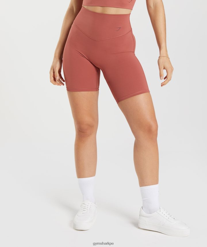 Gymsharkpantalones cortos de ciclismo elevados mujer rosa marrón PFTJ2N22 ropa