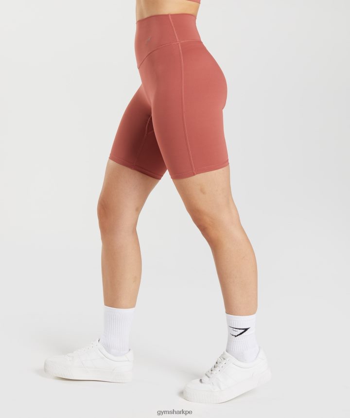 Gymsharkpantalones cortos de ciclismo elevados mujer rosa marrón PFTJ2N22 ropa