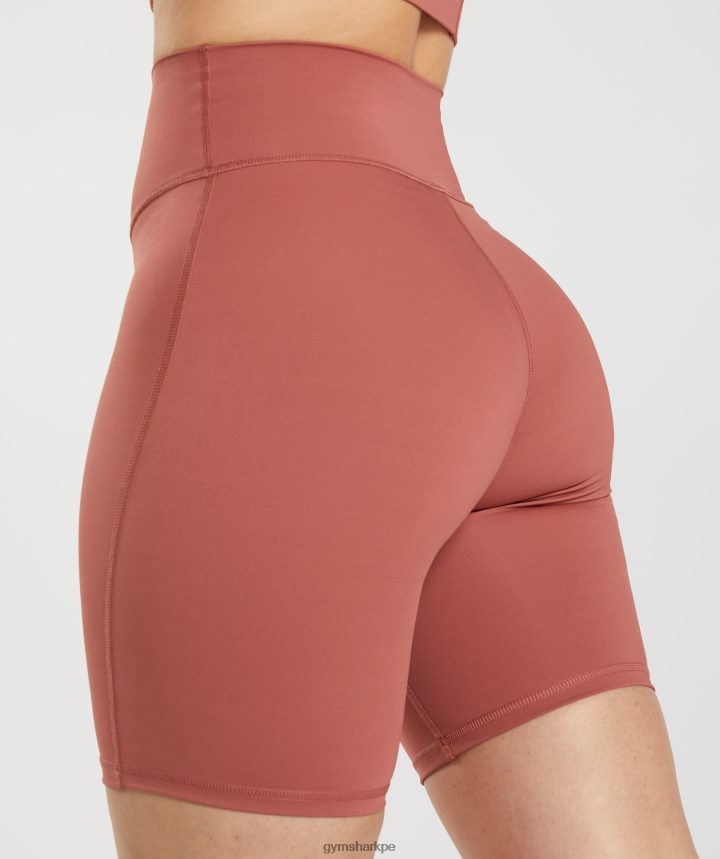 Gymsharkpantalones cortos de ciclismo elevados mujer rosa marrón PFTJ2N22 ropa