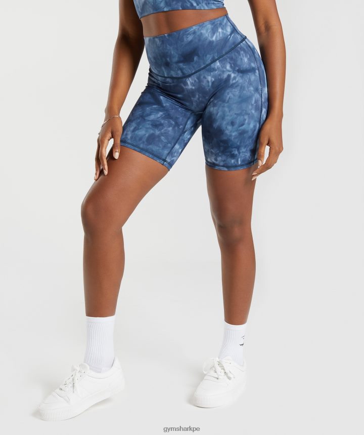 Gymsharkpantalones cortos de ciclismo elevados mujer tinte en aerosol azul junto al lago PFTJ2N67 ropa