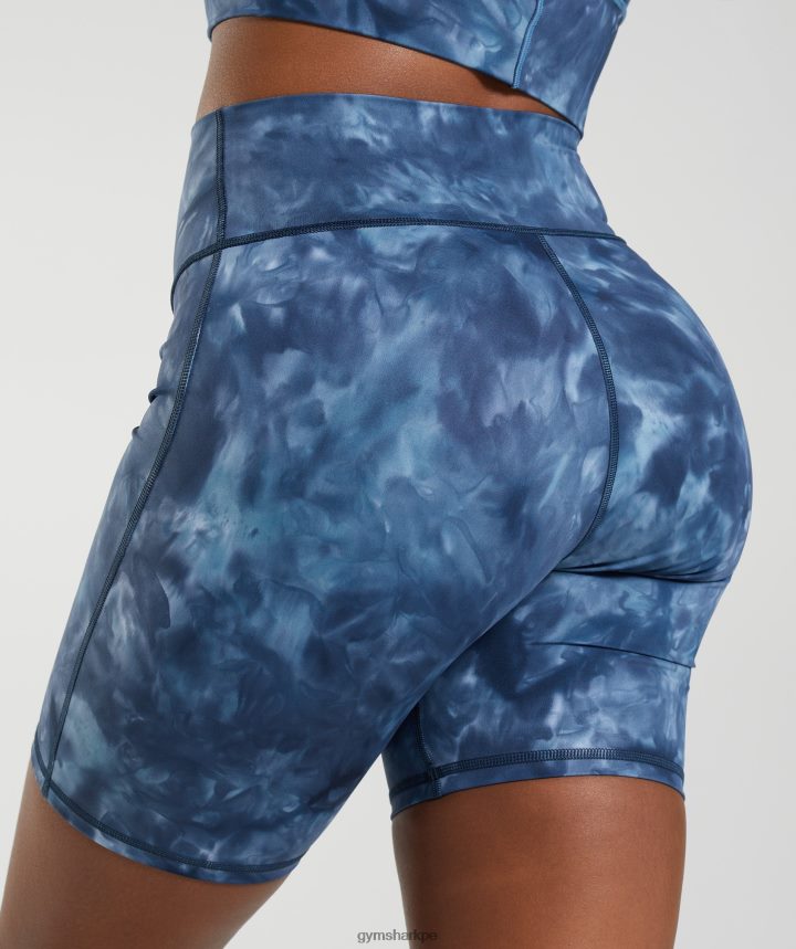 Gymsharkpantalones cortos de ciclismo elevados mujer tinte en aerosol azul junto al lago PFTJ2N67 ropa