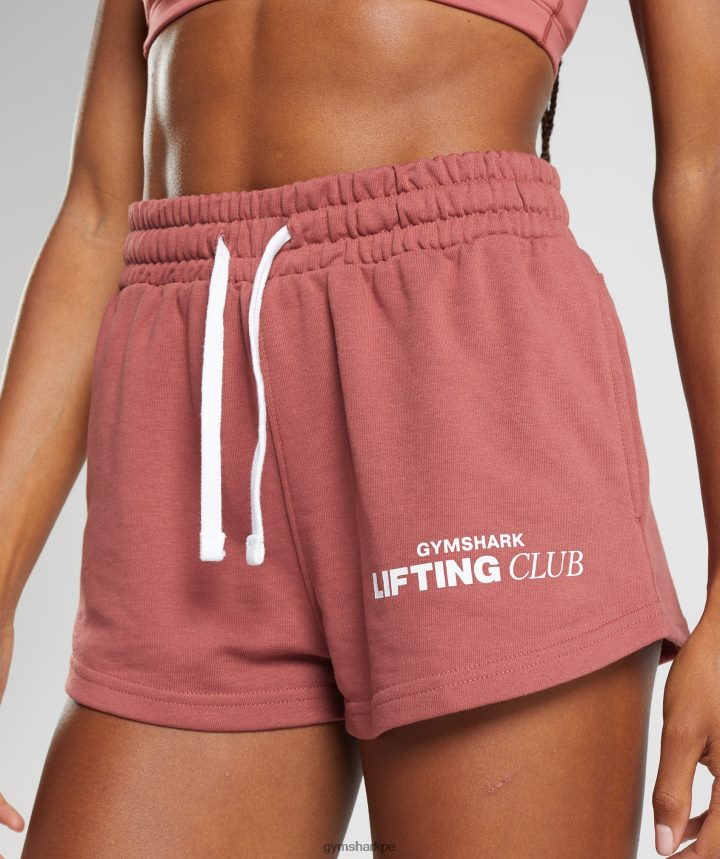 Gymsharkpantalones cortos de club social mujer rosa marrón PFTJ2N86 ropa