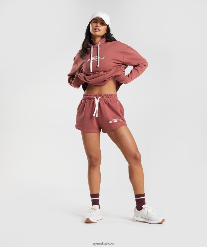 Gymsharkpantalones cortos de club social mujer rosa marrón PFTJ2N86 ropa