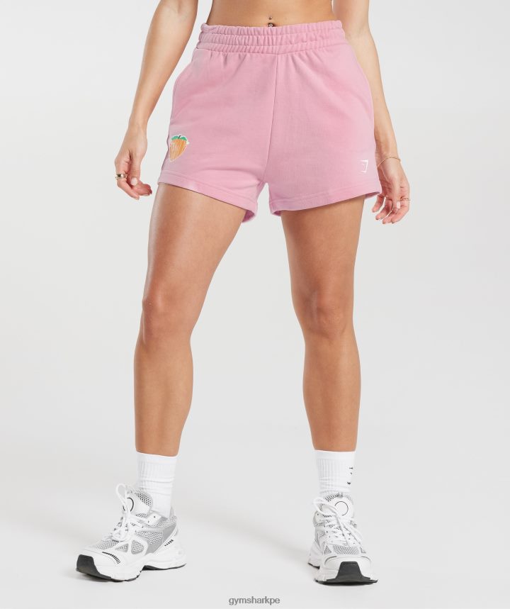 Gymsharkpantalones cortos de durazno fuerte mujer algodón de azúcar rosa PFTJ2N35 ropa