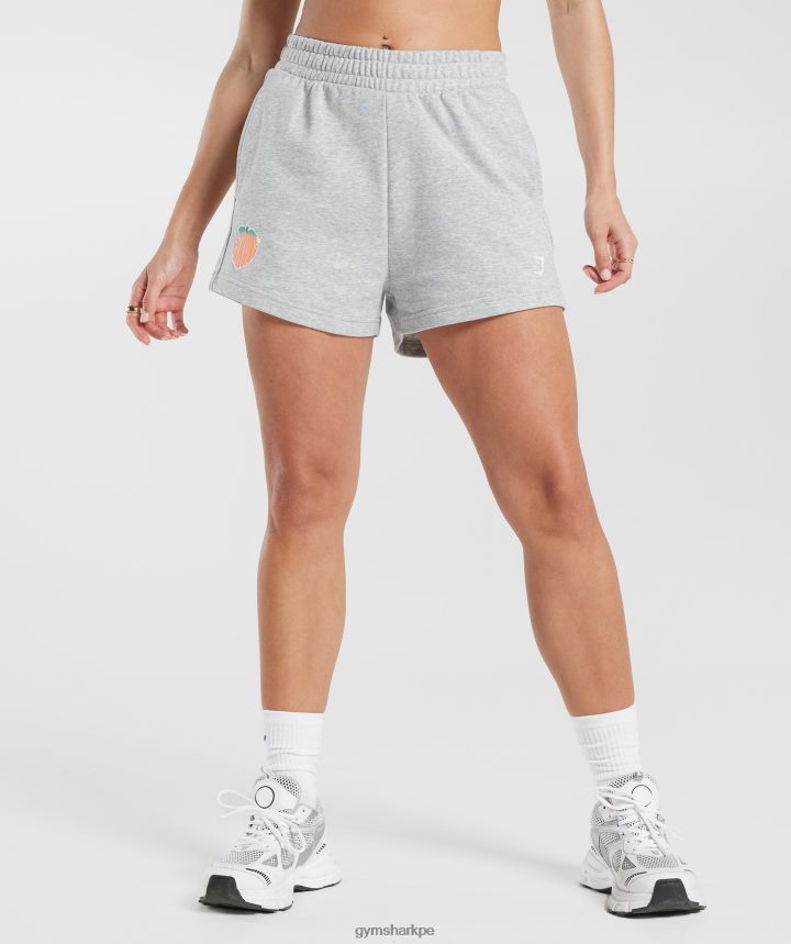 Gymsharkpantalones cortos de durazno fuerte mujer marga gris claro PFTJ2N30 ropa