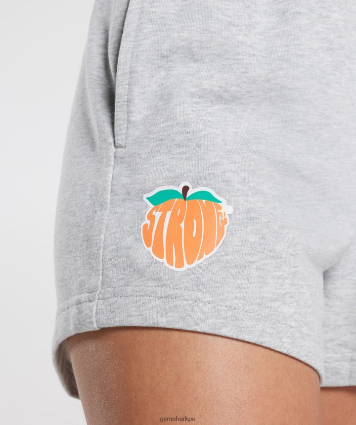 Gymsharkpantalones cortos de durazno fuerte mujer marga gris claro PFTJ2N30 ropa