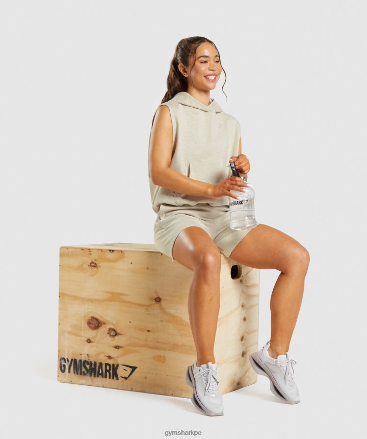 Gymsharkpantalones cortos de sudor de día de descanso mujer arena marga PFTJ2N100 ropa